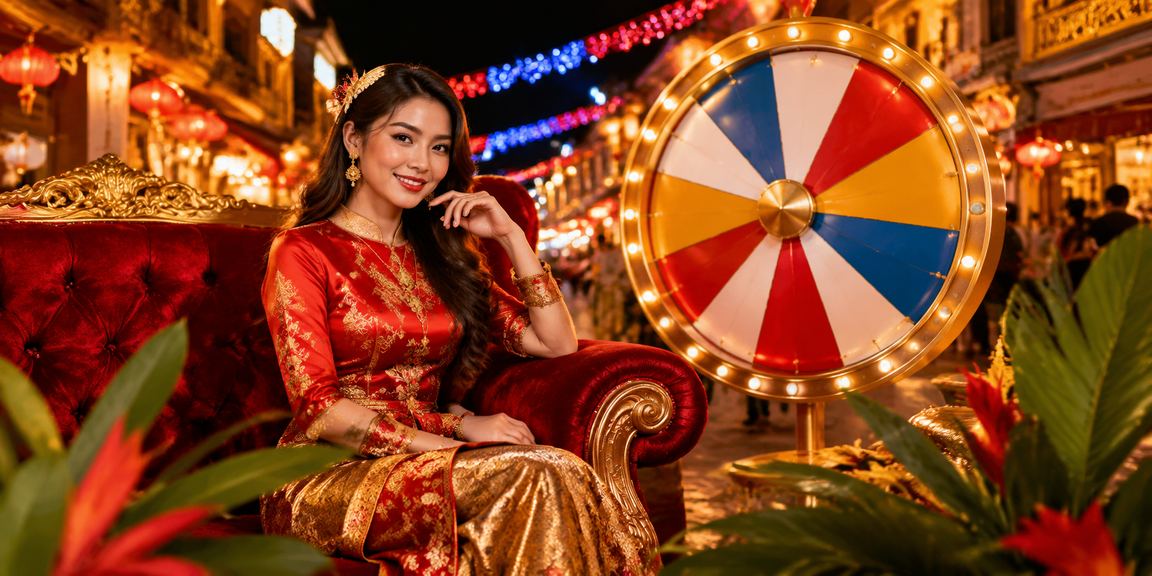 Meja roulette dengan gaya tradisional di Melaka